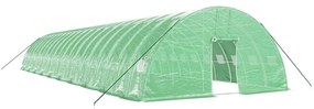 zöld acélvázas melegház 120 m² 20 x 6 x 2,85 m