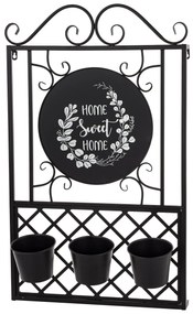 Vintage fali kerti virágtartó három kaspóval Home Sweet Home