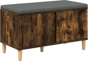 vidaXL Előtér pad Füstölt Tölgy 80 x 38 x 46 cm Műanyag Fa és Szövet