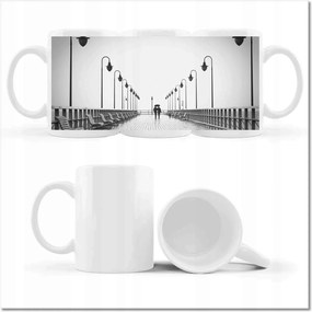 Nyomott mintás bögre Szerelmes pár a mólón