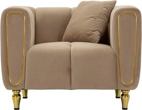 Szürkésbarna bársony fotel Alma – Mauro Ferretti