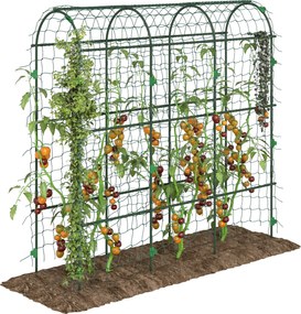 Outsunny Fém Rácsív Rozsdamentes Növénytámasz Mászó Növényekhez - Uborka Rács 43 x 182 x 183 cm Kerti Rács Paradicsomhoz, Zöldségekhez, Virágokhoz | A