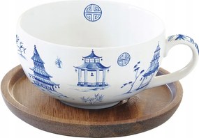 Szimpla csésze 250 ml akác állvány kék minimalizmus minta