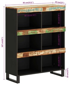 tömör újrahasznosított fa tálalószekrény 85 x 33 x 107 cm