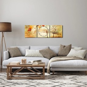Kép - őszi hangulat (órával) (90x30 cm)