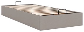 Ottomán tópszínű szövet ágykeret matrac nélkül 100x200 cm