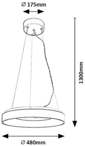Rabalux 72001 - CEILO LED/38W/230V fekete dimmelhető függeszték távirányítóval