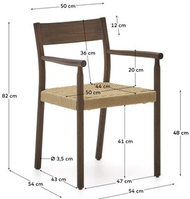 Barna-natúr színű tölgyfa étkezőszék Yalia – Kave Home