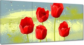 Vászonkép 180x90 Pipacsok kék alapon