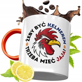 Narancssárga Bögre Pincérnek Ajándék fényképes nyomtatással