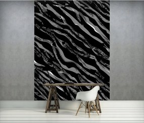 Flizelin fotótapéta Fekete-fehér absztrakt hullámok vonalak 206x275 +ragasztó