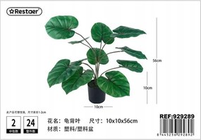 Szobanövény Élő Levél 56CM Mesterséges Dekoráció