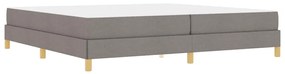 Boxrugós ágy Taupe és Barna 200 x 200 cm Textil és mérnöki fa