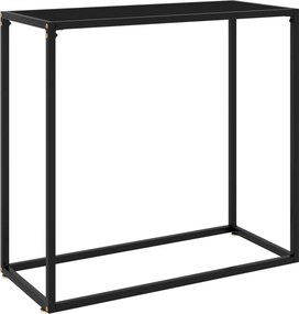 vidaXL fekete edzett üveg tálalóasztal 80 x 35 x 75 cm