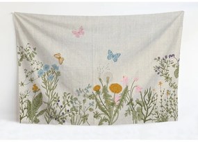 Botanic Herbs pamutkeverék pléd, 170 x 240 cm - Tierra Bella