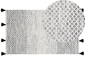 Fekete és fehér gyapjúszőnyeg 80 x 150 cm GEMLIK Beliani