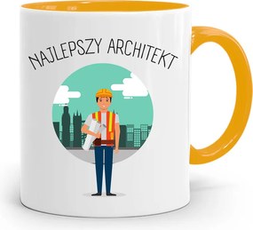 Sárga Építész Bögre Legjobb Építész Ajándék fényképes nyomtatással