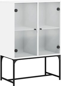 vidaXL fehér kisszekrény üvegajtókkal 69x37x100 cm