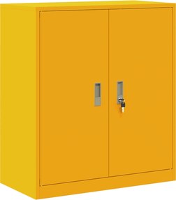 vidaXL Tárolószekrény Mustár sárga 80 x 40 x 90 cm Acél