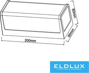 ELDLUX 643-BN Modern Kültéri Fali Lámpa IP44
