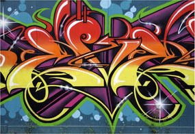 Tapéta Graffiti Mix Absztrakt Színes Extázis Városfestékek 416x254 vinil