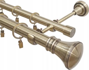 Függönykarnis Dupla Fém Arany Függönykarnis 25 19 MM 180 CM Galvanizált