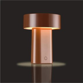 Konyakbarna műanyag LED asztali lámpa (magasság 18 cm) Oblong – Zone