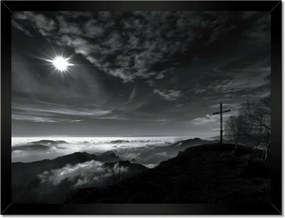 Poszterek keretben 40x30 Hegyi panoráma kereszttel