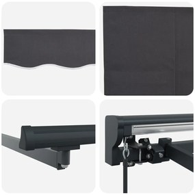 Kézi Behúzható Napellenző Narancs és Fehér 350x250 cm