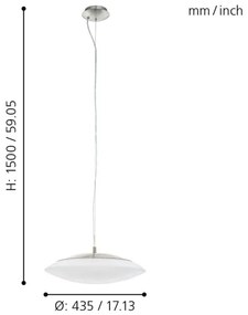 Eglo 97812 - FRATTINA-C LED RGB dimmelhető függeszték 1x27W/230V