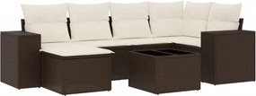 vidaXL 7 részes barna polyrattan kerti ülőgarnitúra párnákkal