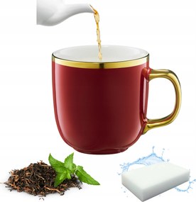 Kávés Bögre Teás Porcelán Pohár 330ML Arany Elegáns Vonal