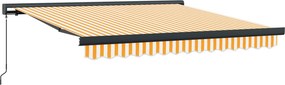 vidaXL Behúzható napellenző Sárga és Fehér 300 x 250 cm Szövet és Fém