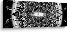 Fekete-fehér díszek képe (órával) (90x30 cm)