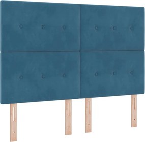 vidaXL Fejtámla Sötét kék 144 cm Bársony