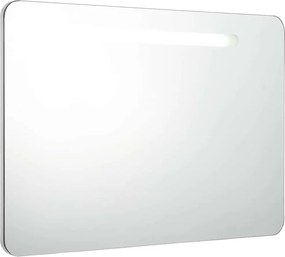vidaXL tükrös fürdőszobaszekrény LED világítással 80 x 9,5 x 55 cm