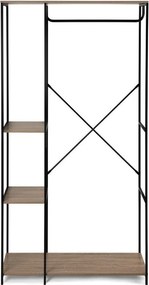 Fekete acél előszoba bútor 90x170x40 cm Aris – Bonami Essentials