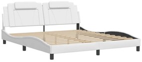 fehér műbőr ágykeret Viana matrac nélkül 180x200 cm