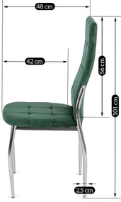 Zöld Bársony Étkezőszék. MOLLY