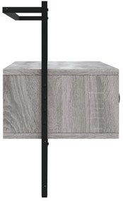 szürke sonoma színű szerelt fa fali TV szekrény 100,5x30x51 cm