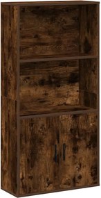 vidaXL füstös tölgy színű szerelt fa könyvszekrény 60x24x120 cm