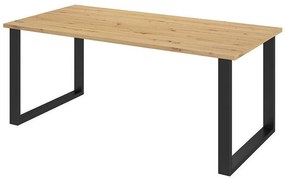 Asztal Tucson 139Artisan tölgy, Fekete, 75x90x185cm, Laminált forgácslap, Fém
