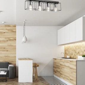 Mennyezeti lámpa MIKA 4xE27/60W/230V 61 cm fekete/króm