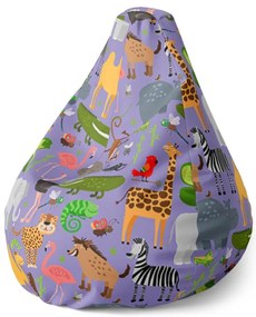 Pear babzsák rajzolt szafari - gyerek, színes