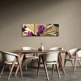 Kép egy levendula könyvről (órával) (90x30 cm)