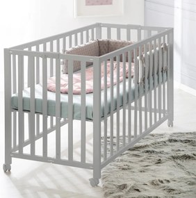 Szürke összecsukható gurulós babaágy 60x120 cm Fold up – Roba