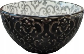 Tál Mártogatós Tál Japandi Kerámia 150ml Díszített Inari Fekete 10cm