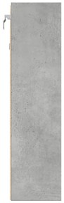 betonszürke szerelt fa vitrinszekrény 100 x 15 x 58 cm