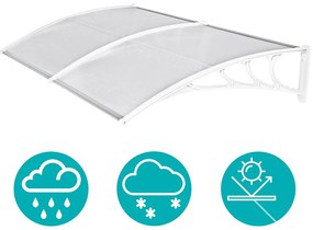 Műanyag előtető több méretben és színben-240x90 cm-fehér