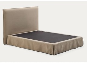 Szürkésbarna kárpitozott franciaágy 160x200 cm Jaira – Kave Home